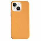 For iPhone 15 Pure Color Leather Magsafe Magnetic Phone Case(Orange) - 1