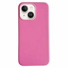 For iPhone 15 Pure Color Leather Magsafe Magnetic Phone Case(Pink) - 1
