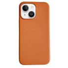 For iPhone 14 Plus Pure Color Leather Magsafe Magnetic Phone Case(Brown) - 1