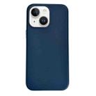 For iPhone 14 Pure Color Leather Magsafe Magnetic Phone Case(Dark Blue) - 1