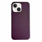 For iPhone 14 Pure Color Leather Magsafe Magnetic Phone Case(Purple) - 1