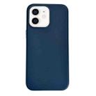 For iPhone 12 Pure Color Leather Magsafe Magnetic Phone Case(Dark Blue) - 1