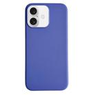 For iPhone 16 Plus Pure Color Leather Magsafe Magnetic Phone Case(Blue) - 1