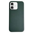 For iPhone 16 Plus Pure Color Leather Magsafe Magnetic Phone Case(Dark Green) - 1