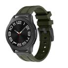 20mm Flat Head Silicone Watch Band(Black Green) - 1
