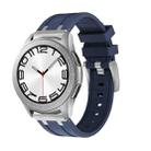 20mm Flat Head Silicone Watch Band(Silver Blue) - 1