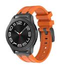 22mm Flat Head Silicone Watch Band(Black Orange) - 1