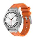 22mm Flat Head Silicone Watch Band(Silver Orange) - 1