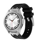 22mm Flat Head Silicone Watch Band(Silver Black) - 1