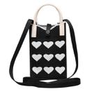 Heart Shaped Knitted Mini Crossbody Phone Bag For 6.9 inch and Below Phones(Black) - 1