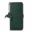 For OnePlus 13 Genuine Leather Litchi Texture RFID Leather Phone Case(Green) - 3