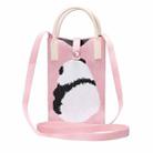 Panda Knitted Mini Crossbody Phone Bag For 6.9 inch and Below Phones(Pink) - 1