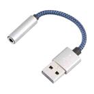 USB Male to 3.5mm Female Weave Texture Audio Adapter(Blue) - 1