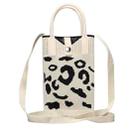 Leopard Print Knitted Mini Crossbody Phone Bag For 6.9 inch and Below Phones(White) - 1