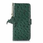 For Google Pixel 9 Pro Ostrich Pattern Genuine Leather RFID Phone Case(Green) - 3