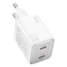 hoco N42 Elogiado PD45W Dual-port Type-C Charger, EU Plug(White) - 1