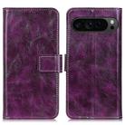 For Google Pixel 10 Pro / 9 Pro Retro Crazy Horse Texture Flip Leather Phone Case(Purple) - 1