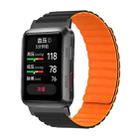 For Huawei Watch D Magnetic Silicone Watch Band(Black Orange) - 1