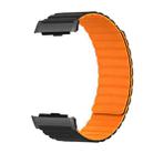 For Huawei Watch D Magnetic Silicone Watch Band(Black Orange) - 2