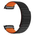 For Huawei Watch D Magnetic Silicone Watch Band(Black Orange) - 3