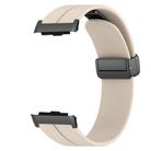 For Huawei Watch D Solid Color Folding Magnetic Buckle Silicone Watch Band(Creamy White) - 2