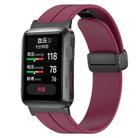 For Huawei Watch D Solid Color Folding Magnetic Buckle Silicone Watch Band(Wine Red) - 1