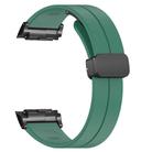 For Huawei Watch D Solid Color Folding Magnetic Buckle Silicone Watch Band(Army Green) - 3