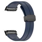 For Huawei Watch D Solid Color Folding Magnetic Buckle Silicone Watch Band(Midnight Blue) - 3