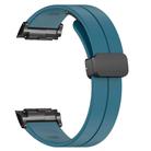 For Huawei Watch D Solid Color Folding Magnetic Buckle Silicone Watch Band(Rock Blue) - 3