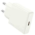 hoco N44 Biscuit PD30W Single Port Type-C Charger, EU Plug(White) - 1