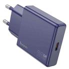 hoco N44 Biscuit PD30W Single Port Type-C Charger, EU Plug(Blue) - 1