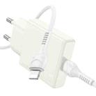 hoco N44 Biscuit PD30W Single Port Type-C Charger with Type-C to 8 Pin Cable, EU Plug(White) - 1