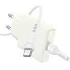 hoco N44 Biscuit PD30W Single Port Type-C Charger with Type-C to Type-C Cable, EU Plug(White) - 1