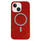 For iPhone 14 Plus Glitter MagSafe Magnetic TPU Phone Case(Red) - 1