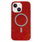 For iPhone 15 Glitter MagSafe Magnetic TPU Phone Case(Red) - 1