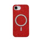 For iPhone 16e Glitter MagSafe Magnetic TPU Phone Case(Red) - 1