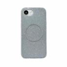 For iPhone 16e Glitter MagSafe Magnetic TPU Phone Case(Silver) - 1