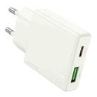 hoco N45 Biscuit PD30W Type-C + QC3.0 USB Charger, EU Plug(White) - 1