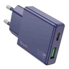 hoco N45 Biscuit PD30W Type-C + QC3.0 USB Charger, EU Plug(Blue) - 1