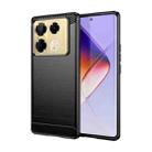 For Infinix Note 40 Pro 5G Brushed Texture Carbon Fiber TPU Phone Case(Black) - 1