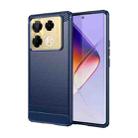 For Infinix Note 40 Pro 5G Brushed Texture Carbon Fiber TPU Phone Case(Blue) - 1