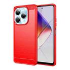 For Infinix Note 40X 5G Carbon Fiber Brushed Texture TPU Phone Case(Red) - 1