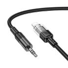 hoco UPA27 Crystal Clear 8 Pin to 3.5mm Audio Adapter Cable(Black) - 1