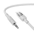 hoco UPA27 Crystal Clear 8 Pin to 3.5mm Audio Adapter Cable(Grey) - 1