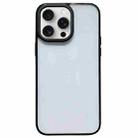 For iPhone 15 Pro Max 2 in 1 Acrylic Transparent Shockproof Phone Case(Black) - 1