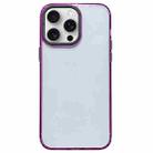 For iPhone 15 Pro Max 2 in 1 Acrylic Transparent Shockproof Phone Case(Purple) - 1