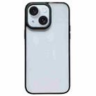 For iPhone 15 2 in 1 Acrylic Transparent Shockproof Phone Case(Black) - 1