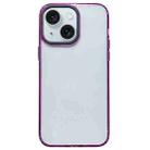 For iPhone 15 2 in 1 Acrylic Transparent Shockproof Phone Case(Purple) - 1