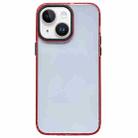 For iPhone 14 2 in 1 Acrylic Transparent Shockproof Phone Case(Red) - 1