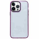 For iPhone 14 Pro 2 in 1 Acrylic Transparent Shockproof Phone Case(Purple) - 1